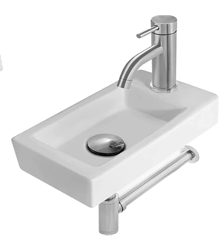 Amazon | 【排水セット付き】 手洗い器 壁掛け 手洗器 陶器 洗面ボウル